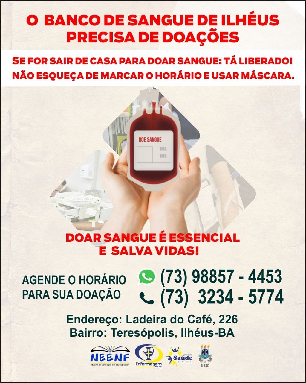 Professores E Alunos Da Uesc Fazem Campanha De Doa o De Sangue CRUB